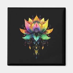 Imã Flor de Lótus Arco-Íris Boêmio Mandala Yoga Chakra