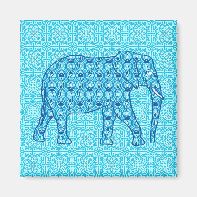 Imã Flor de lótus elefante - turquesa (Frente)