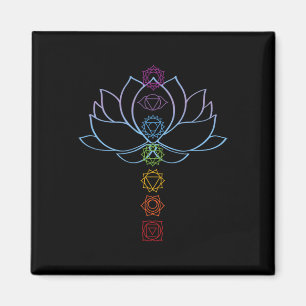 Imã Flor de Lótus Espiritual Zen Chakras Alinhados Yog