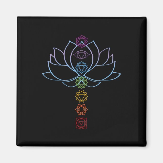 Imã Flor de Lótus Espiritual Zen Chakras Alinhados Yog (Frente)