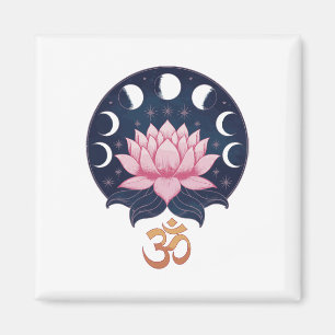 Imã Flor de Lótus Fases da Lua Zen Amante de Yoga Espi