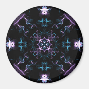Imã Flor de Mandala Roxo e Azul