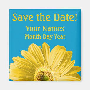Imã Flor De Margarida Amarelo Salve A Data Personaliza