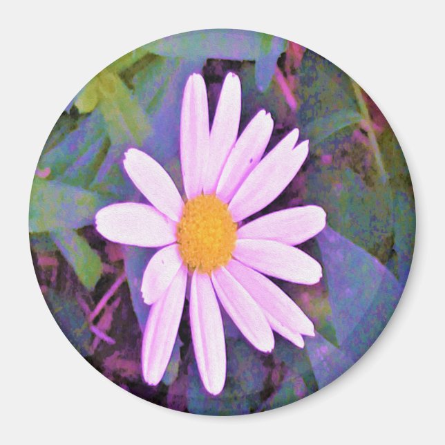 Imã Flor de Margarida Rosa (Frente)