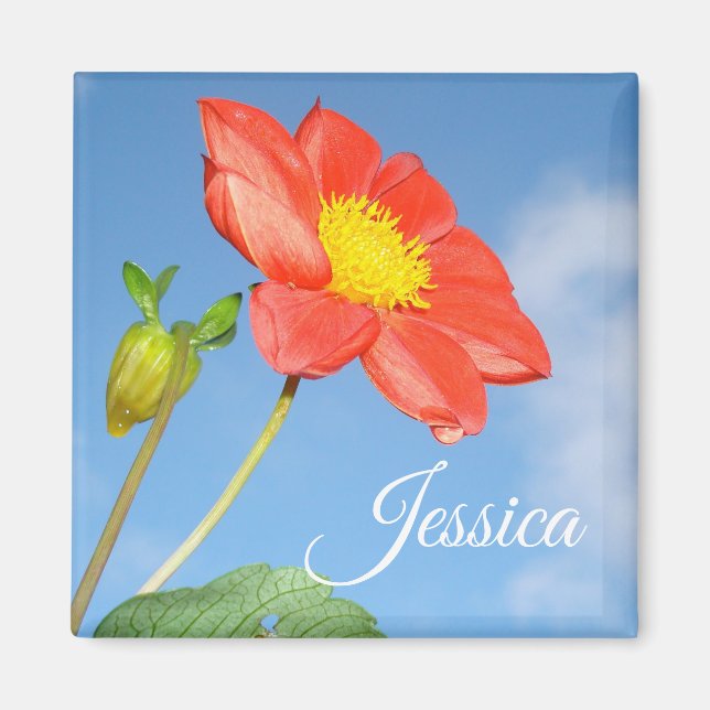 Imã Flor de Morango de Verão Alegre Personalizada (Frente)