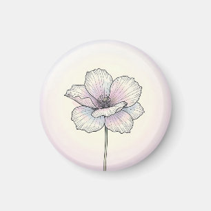 Imã Flor de Papoula Pastel Delicada