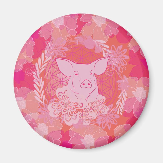 Imã Flor de PiG da vida (Frente)