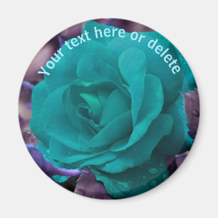 Imã Flor de Rosa Azul Personalizada