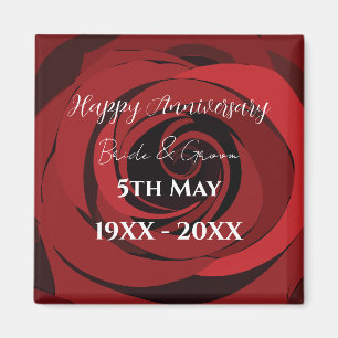 Imã Flor de Rosa Vermelha Casamento Aniversário