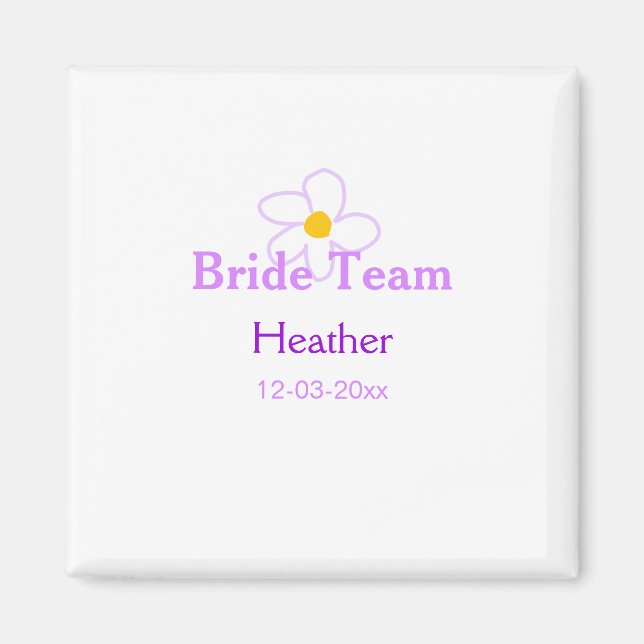 Imã Flor de roxo pastel damas de honra noiva equipe bo (Frente)