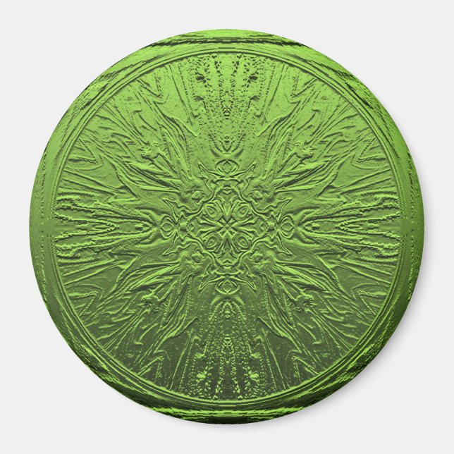 Imã Flor de Satin Verde..... (Frente)