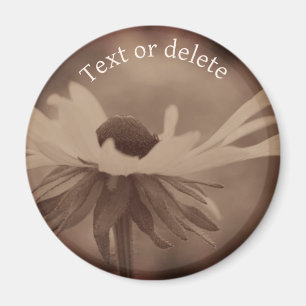 Imã Flor de Susana de Olhos Negros Sepia Personalizada