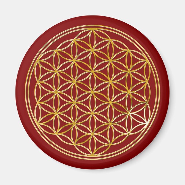 Imã Flor de Vida | dourado, pequeno (Frente)