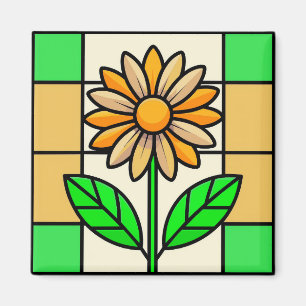 Imã Flor de vidro contida