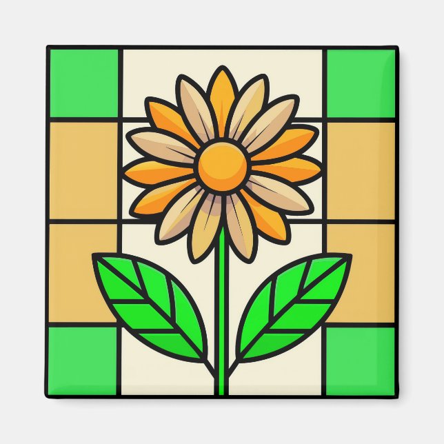 Imã Flor de vidro contida (Frente)
