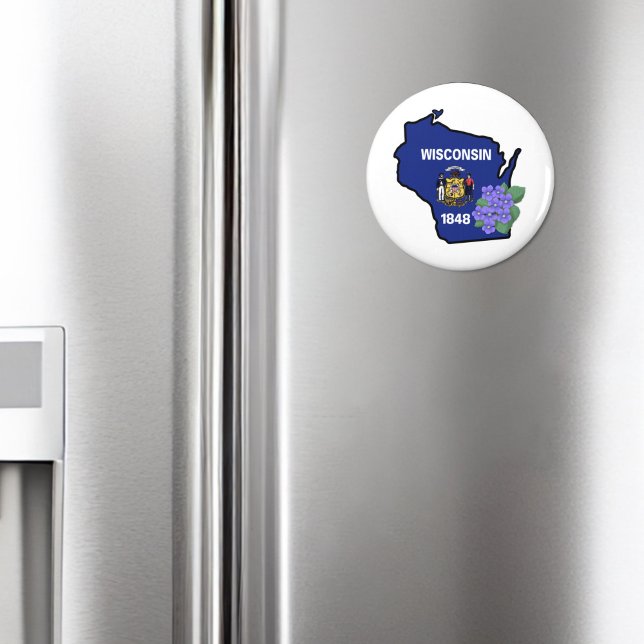 Imã Flor do Estado de bandeira do Wisconsin - Chave Az (Criador carregado)