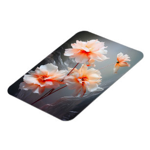 Ímã Flor Elegante Abstrata com Névoa de Flores Rosadas