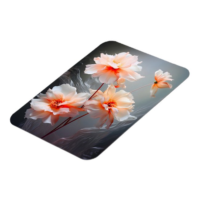 Ímã Flor Elegante Abstrata com Névoa de Flores Rosadas (Left Side)