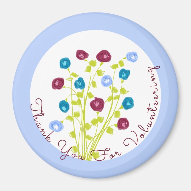 Imã Flor em burgundy e azul (Frente)