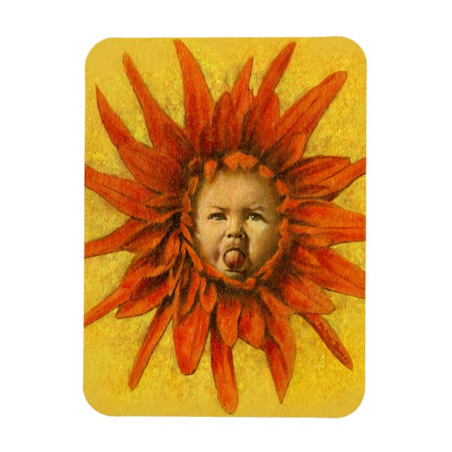 Ímã Flor Engraçado, Bebê, Magneta Flexível (Vertical)