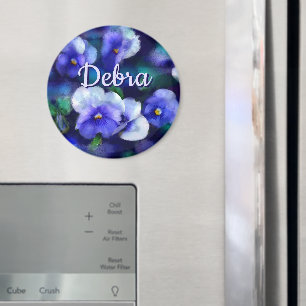 Imã Flor Floral de Flores Azul Personalizado