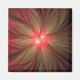 Imã Flor fractal de fanfarrão vermelho