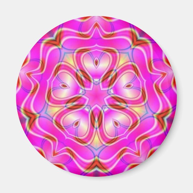 Imã Flor Fractal Mandala Magnet Geometria Sagrada (Frente)