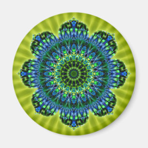 Imã Flor lightgreen verde do azul da mandala