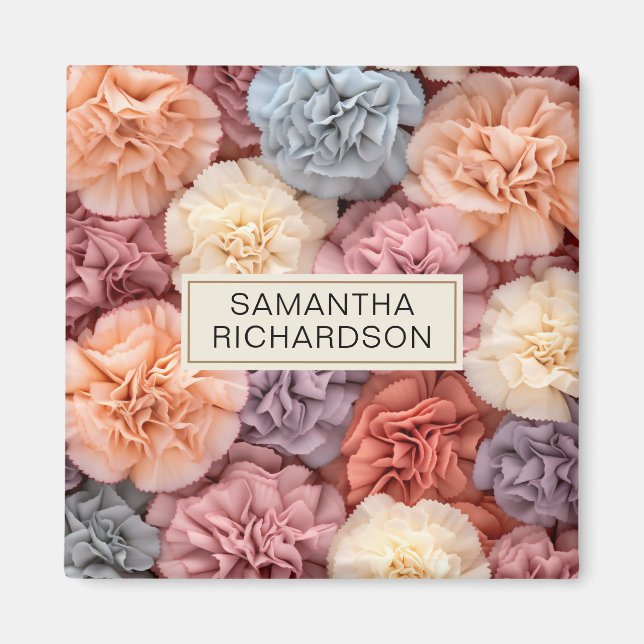 Imã Flor personalizada rosa (Frente)