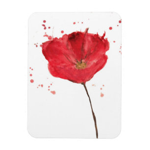 Ímã Flor pintada 2 da papoila da aguarela