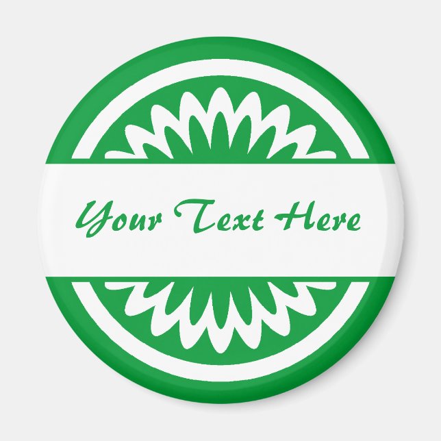Imã Flor redonda - Verde-grama (Frente)
