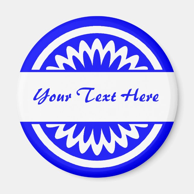 Imã Flor redondo - Azul (Frente)