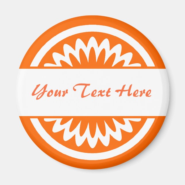 Imã Flor redondo - Laranja (Frente)