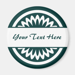 Imã Flor redondo - Verde escuro