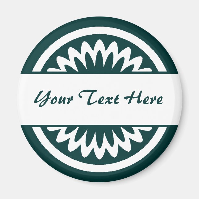 Imã Flor redondo - Verde escuro (Frente)