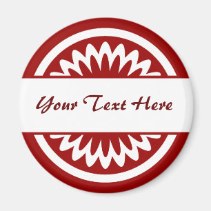 Imã Flor redondo - Vermelho rubi