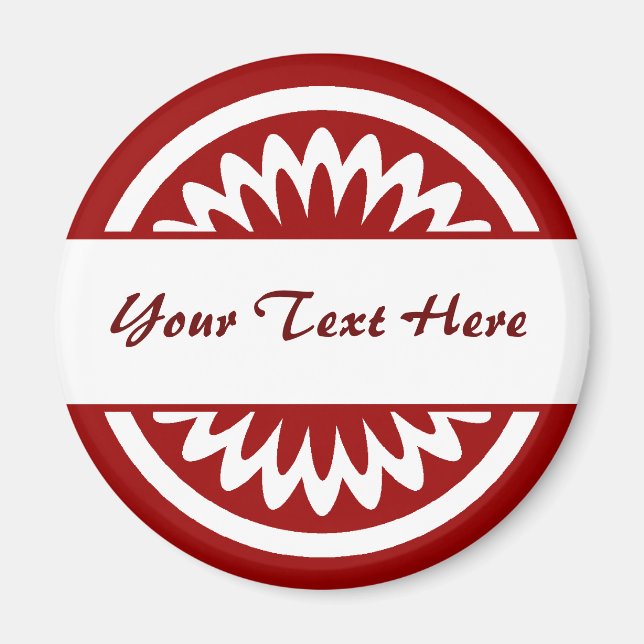 Imã Flor redondo - Vermelho rubi (Frente)