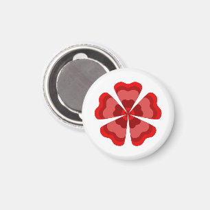 Imã Flor Retro Vermelha Estilizada