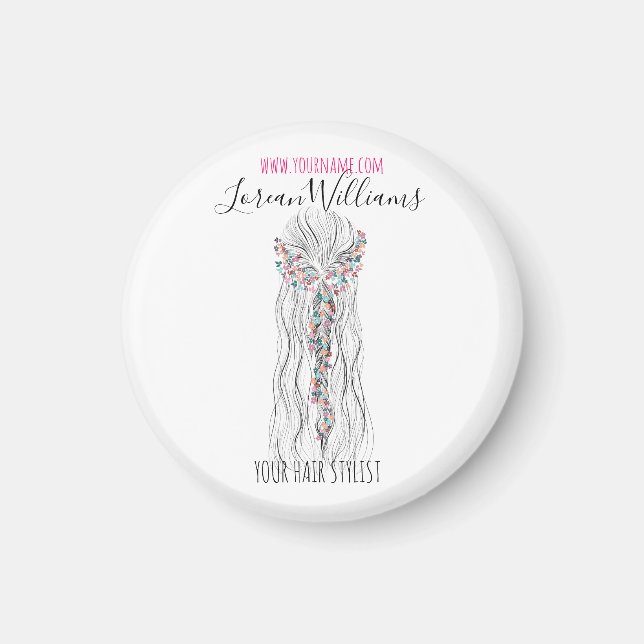 Imã Flor Romântica Simples De Cabelo De Casamento De B (Frente)