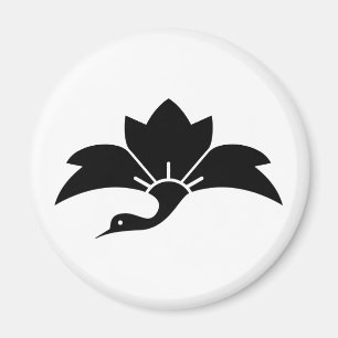 Imã Flor romboidal em forma de grou com folhas pontiag