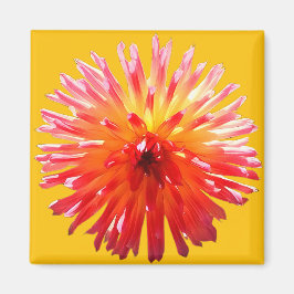 Imã Flor rosa e amarela