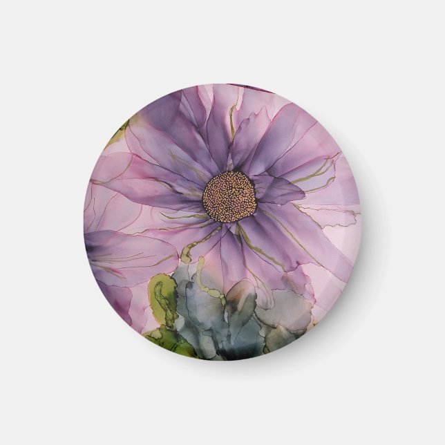 Imã flor rosa e púrpura de álcool (Frente)