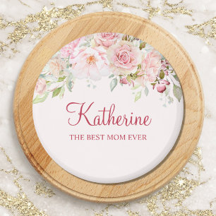 Imã Flor Rosa Pastel Floral A Melhor Mãe de Todos os T