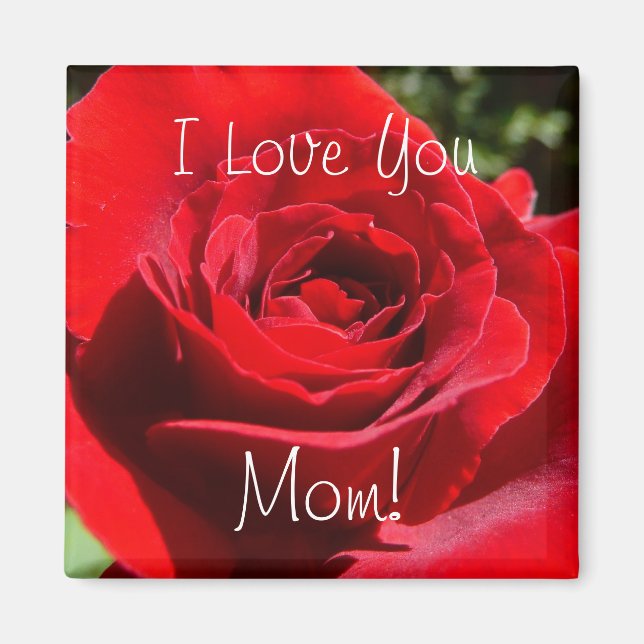 Imã Flor Rosa vermelha Brilhante Floral (Frente)