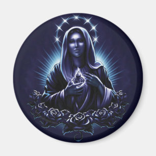 Imã Flor roxa Virgem Maria abençoada