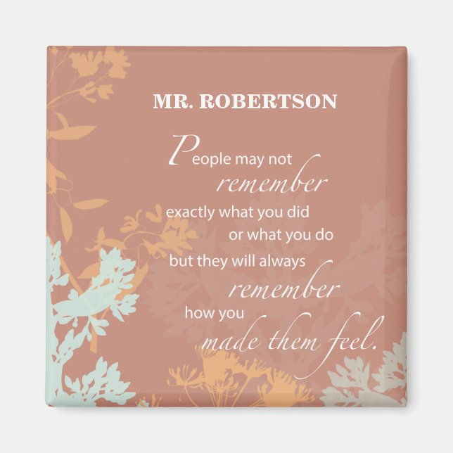 Imã Flor Selvagem do Dia do Chefe Silhuettes em Brown (Frente)