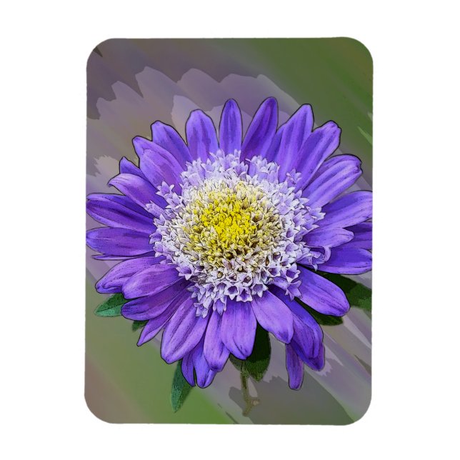 Ímã flor violeta azul (Vertical)