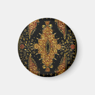 Imã Florais Preto e Dourado Caídos