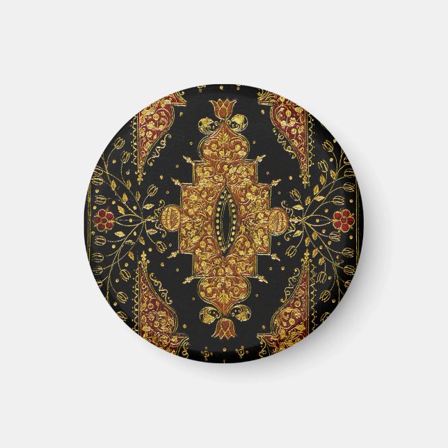 Imã Florais Preto e Dourado Caídos (Frente)