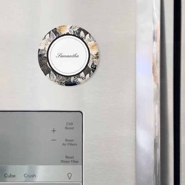 Imã Floral Animal do Leopardo Negro (In Situ (Fridge))